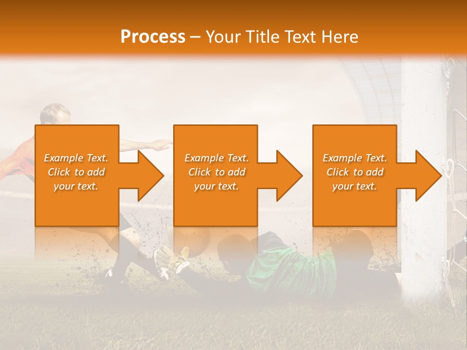 A Soccer Player Is Kicking The Ball Towards The Goal PowerPoint Template
