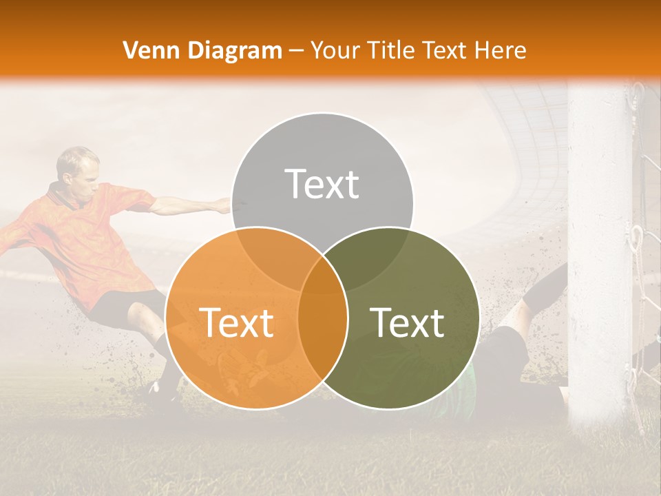 A Soccer Player Is Kicking The Ball Towards The Goal PowerPoint Template