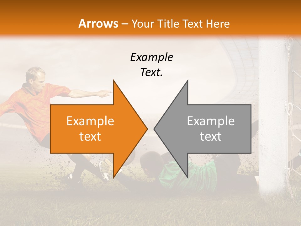 A Soccer Player Is Kicking The Ball Towards The Goal PowerPoint Template