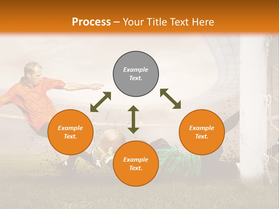 A Soccer Player Is Kicking The Ball Towards The Goal PowerPoint Template