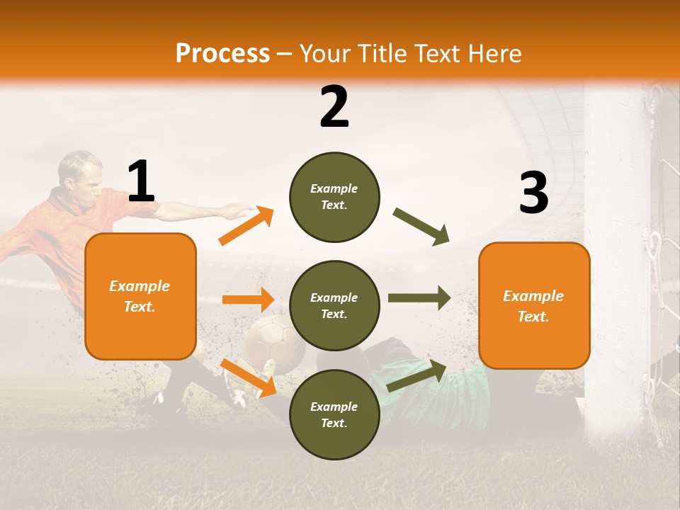 A Soccer Player Is Kicking The Ball Towards The Goal PowerPoint Template