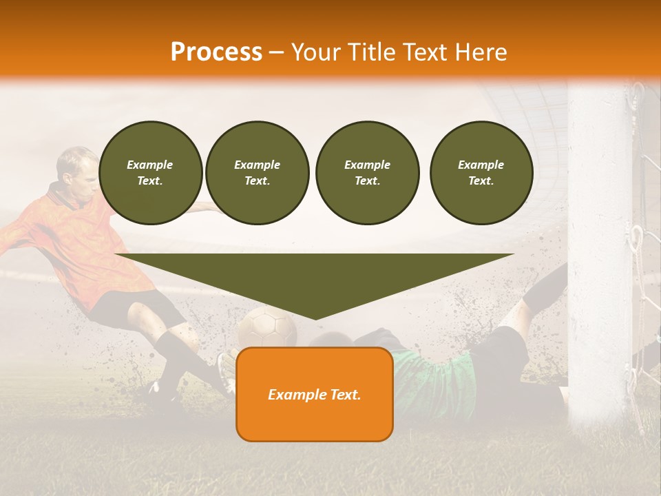 A Soccer Player Is Kicking The Ball Towards The Goal PowerPoint Template