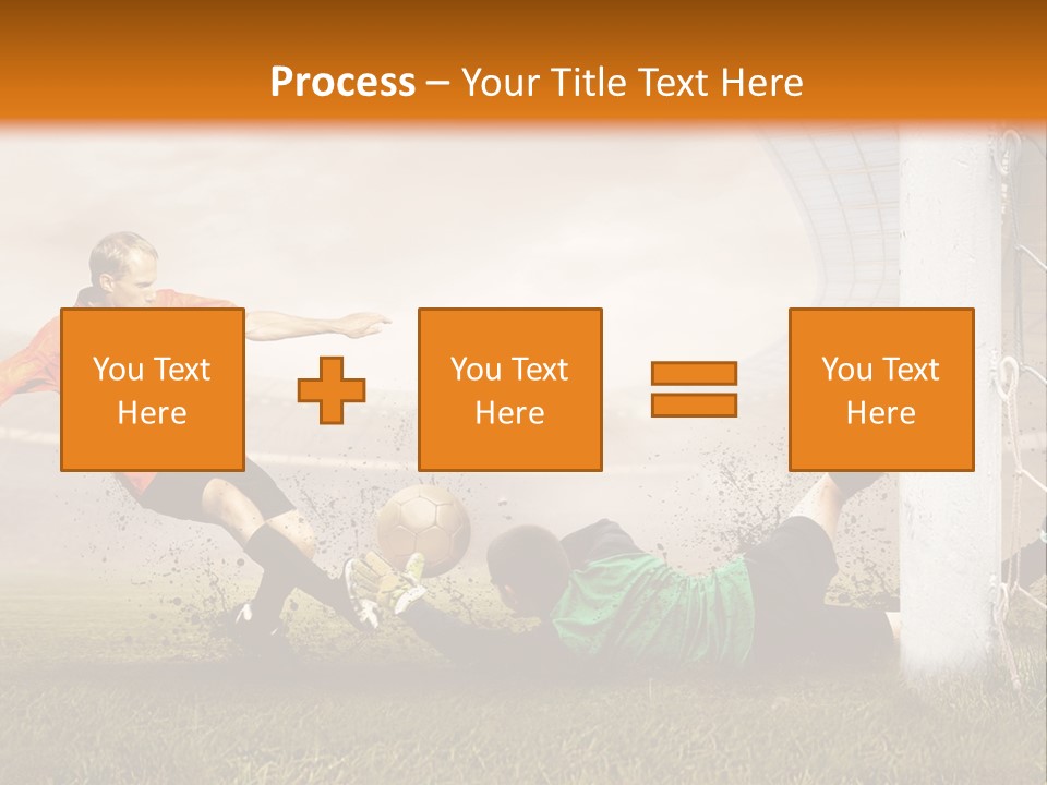 A Soccer Player Is Kicking The Ball Towards The Goal PowerPoint Template