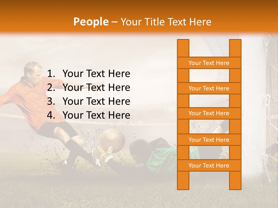 A Soccer Player Is Kicking The Ball Towards The Goal PowerPoint Template