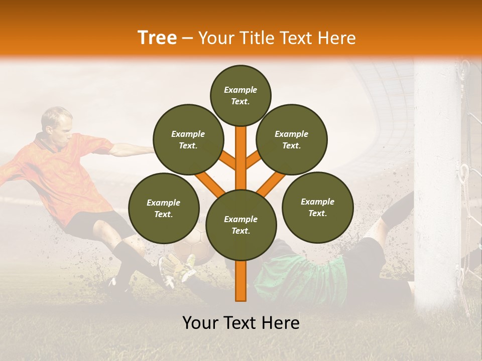 A Soccer Player Is Kicking The Ball Towards The Goal PowerPoint Template