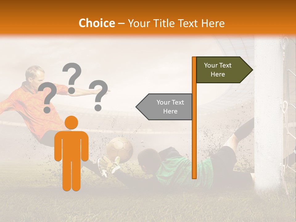 A Soccer Player Is Kicking The Ball Towards The Goal PowerPoint Template