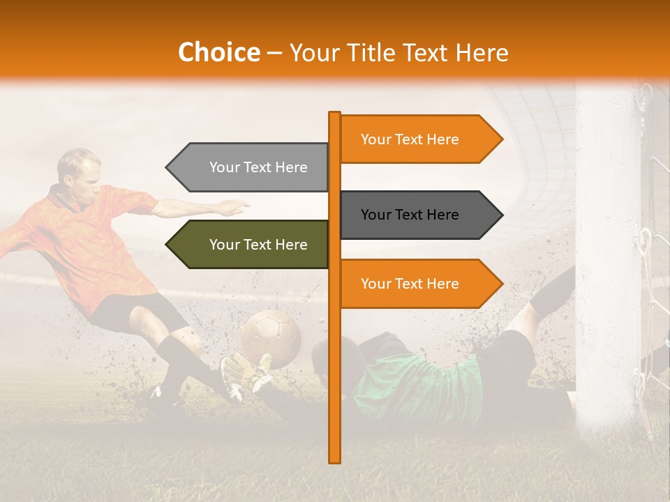 A Soccer Player Is Kicking The Ball Towards The Goal PowerPoint Template