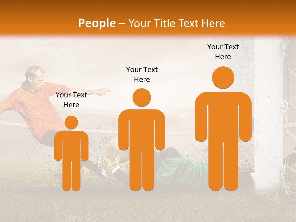 A Soccer Player Is Kicking The Ball Towards The Goal PowerPoint Template