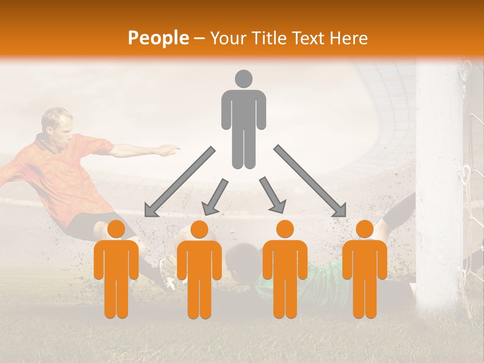 A Soccer Player Is Kicking The Ball Towards The Goal PowerPoint Template