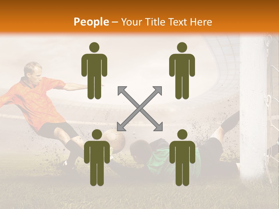 A Soccer Player Is Kicking The Ball Towards The Goal PowerPoint Template