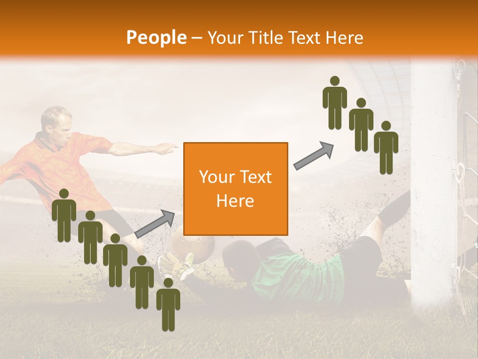 A Soccer Player Is Kicking The Ball Towards The Goal PowerPoint Template