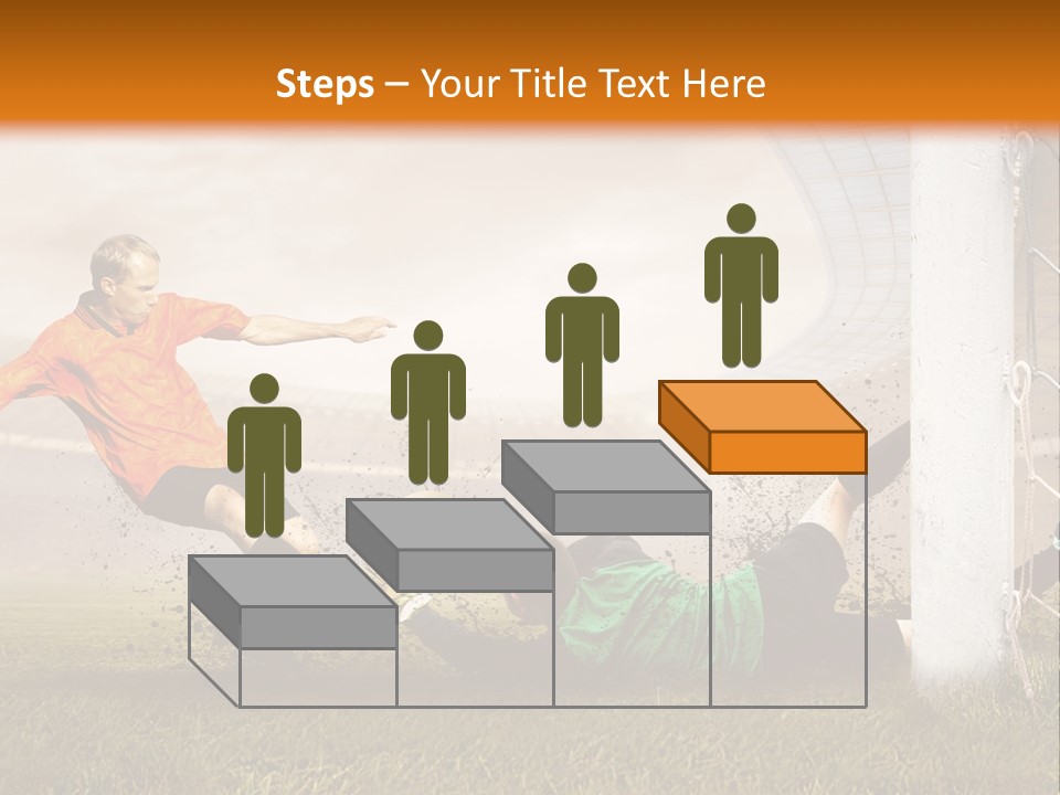 A Soccer Player Is Kicking The Ball Towards The Goal PowerPoint Template