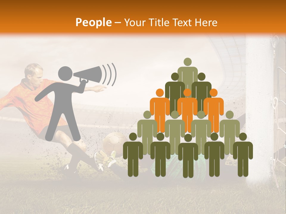 A Soccer Player Is Kicking The Ball Towards The Goal PowerPoint Template