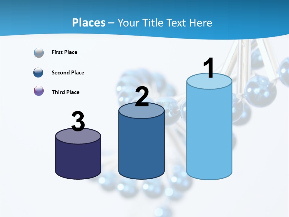 A Group Of Blue Beads On A White Background PowerPoint Template