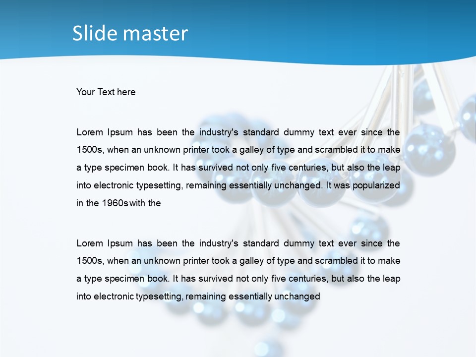 A Group Of Blue Beads On A White Background PowerPoint Template