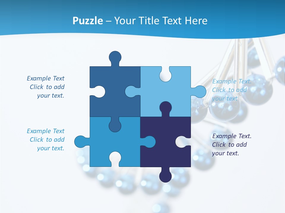 A Group Of Blue Beads On A White Background PowerPoint Template