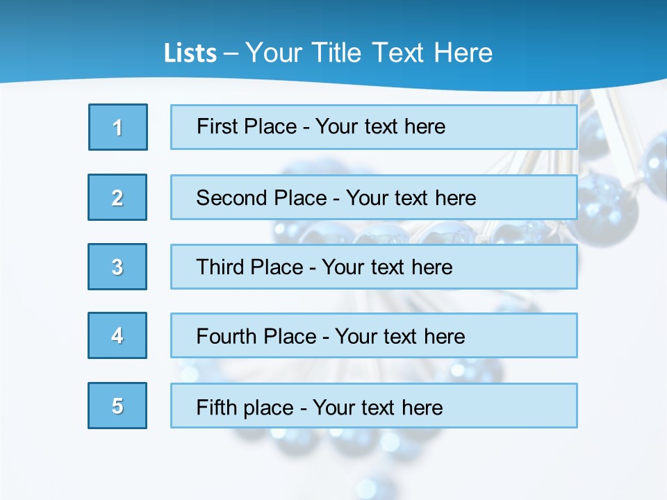 A Group Of Blue Beads On A White Background PowerPoint Template