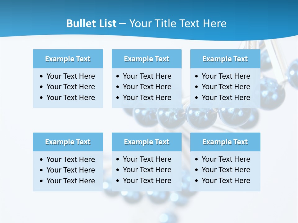 A Group Of Blue Beads On A White Background PowerPoint Template
