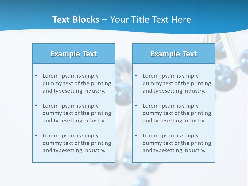 A Group Of Blue Beads On A White Background PowerPoint Template