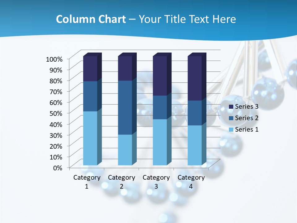 A Group Of Blue Beads On A White Background PowerPoint Template