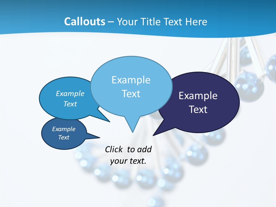 A Group Of Blue Beads On A White Background PowerPoint Template