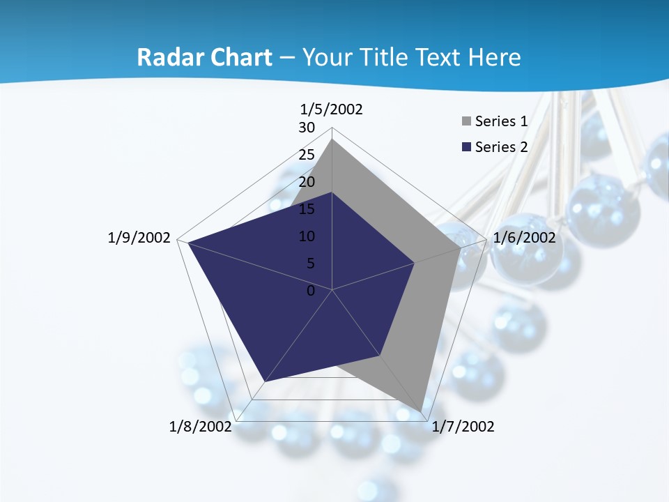 A Group Of Blue Beads On A White Background PowerPoint Template