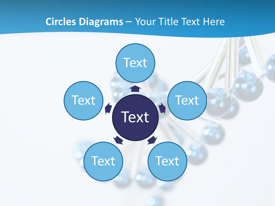 A Group Of Blue Beads On A White Background PowerPoint Template