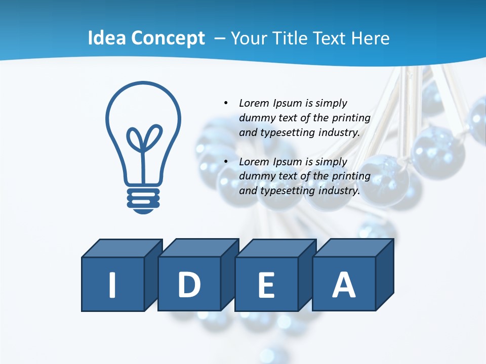 A Group Of Blue Beads On A White Background PowerPoint Template