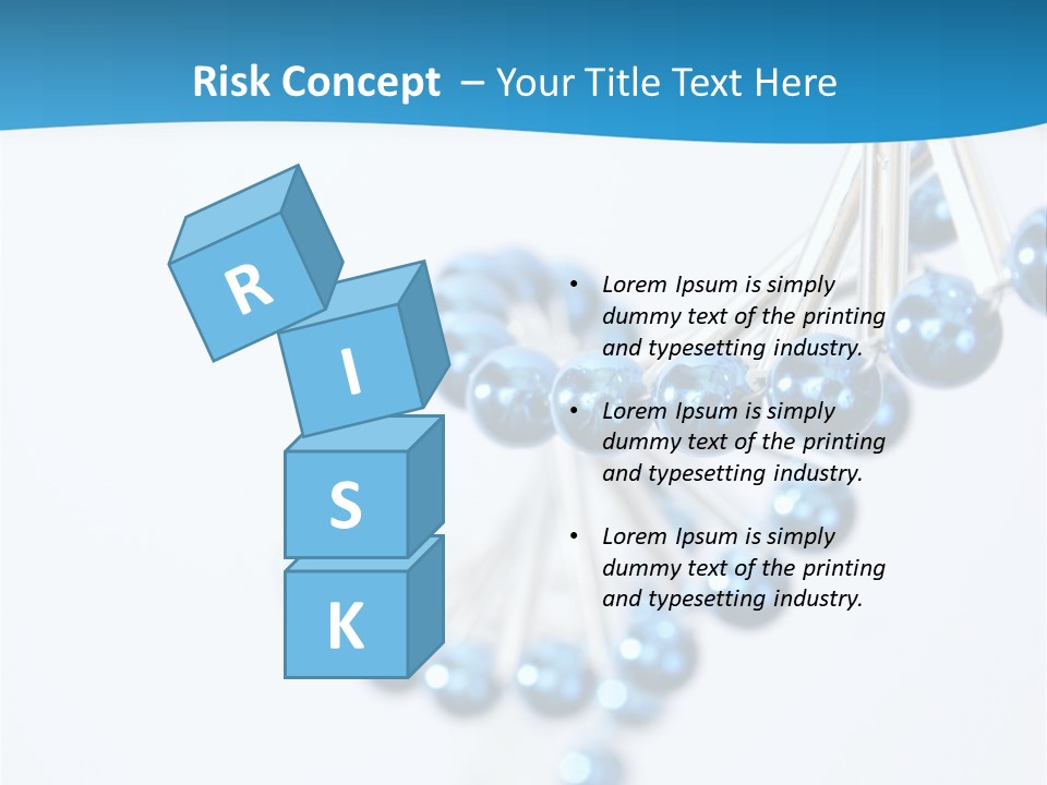 A Group Of Blue Beads On A White Background PowerPoint Template