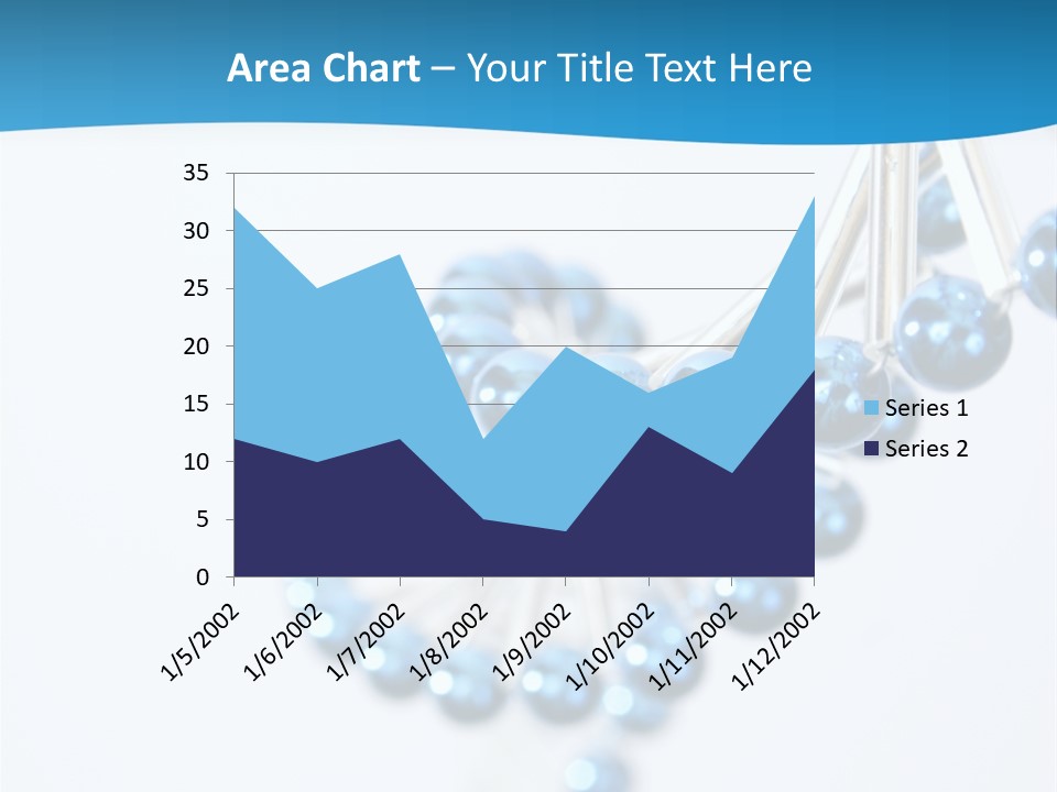 A Group Of Blue Beads On A White Background PowerPoint Template