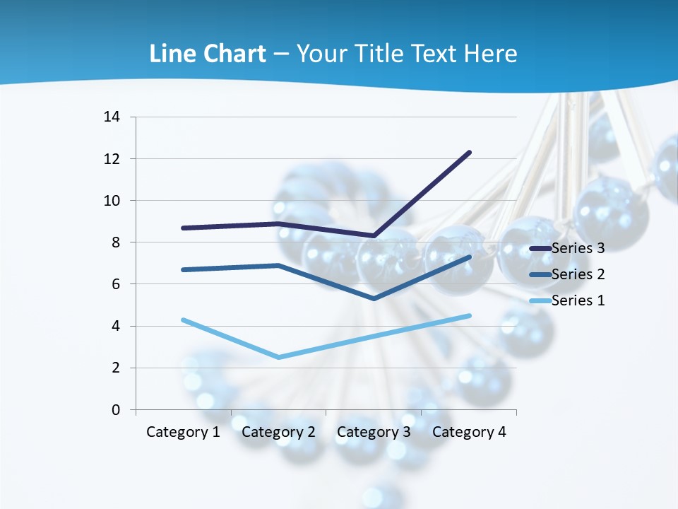 A Group Of Blue Beads On A White Background PowerPoint Template