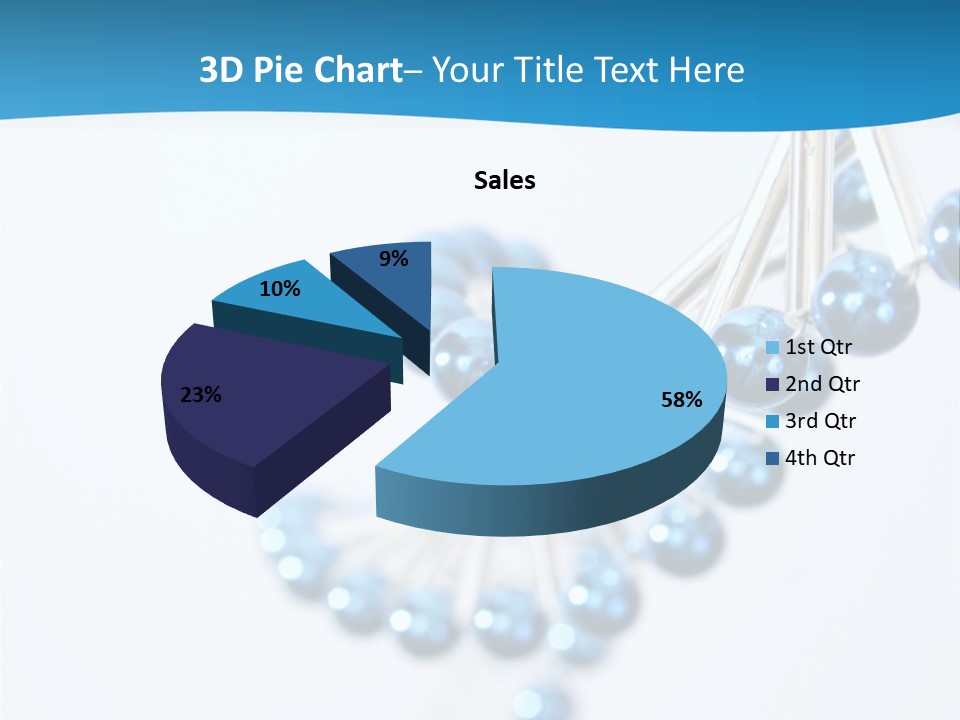 A Group Of Blue Beads On A White Background PowerPoint Template