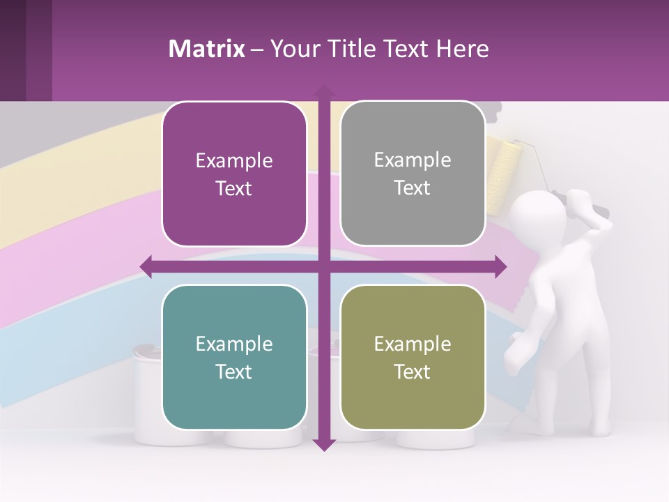 A Person Painting A Rainbow Colored Wall With Paint Rollers PowerPoint Template