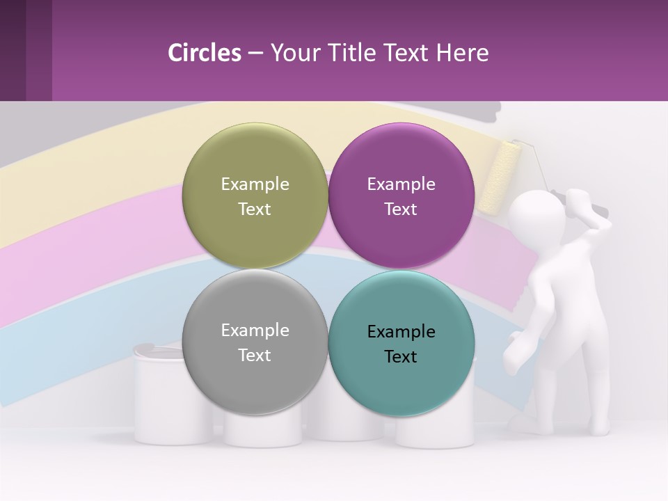 A Person Painting A Rainbow Colored Wall With Paint Rollers PowerPoint Template