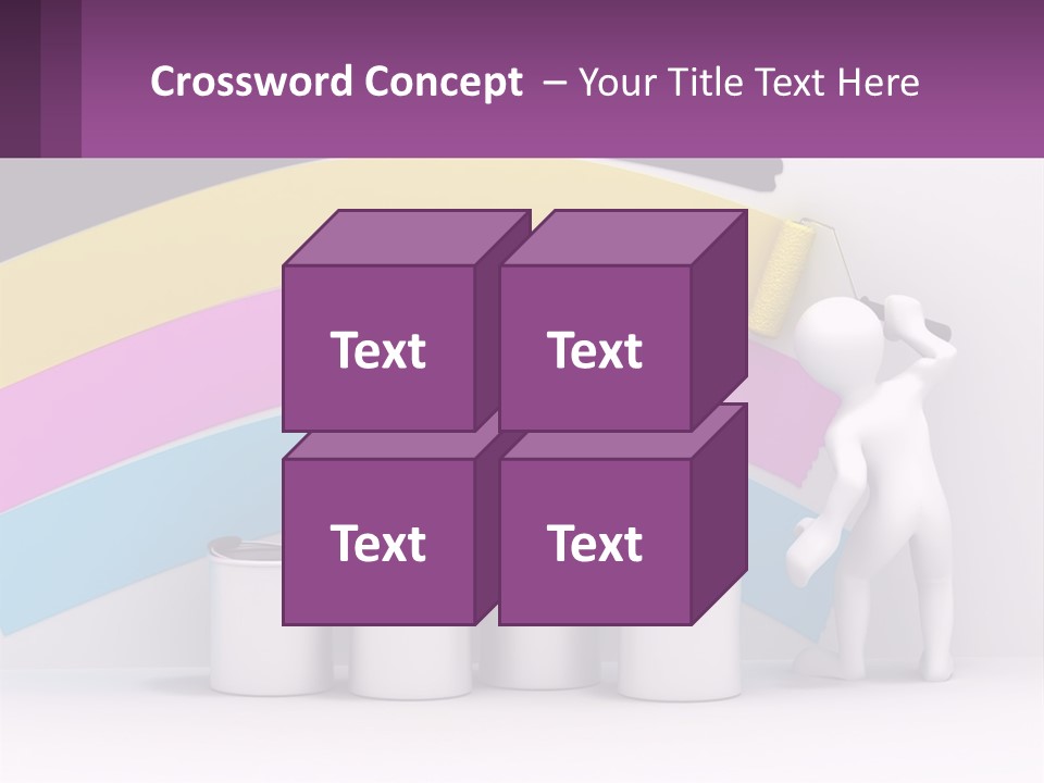 A Person Painting A Rainbow Colored Wall With Paint Rollers PowerPoint Template