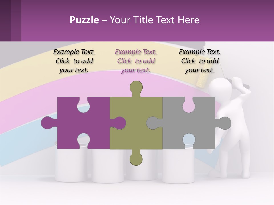 A Person Painting A Rainbow Colored Wall With Paint Rollers PowerPoint Template