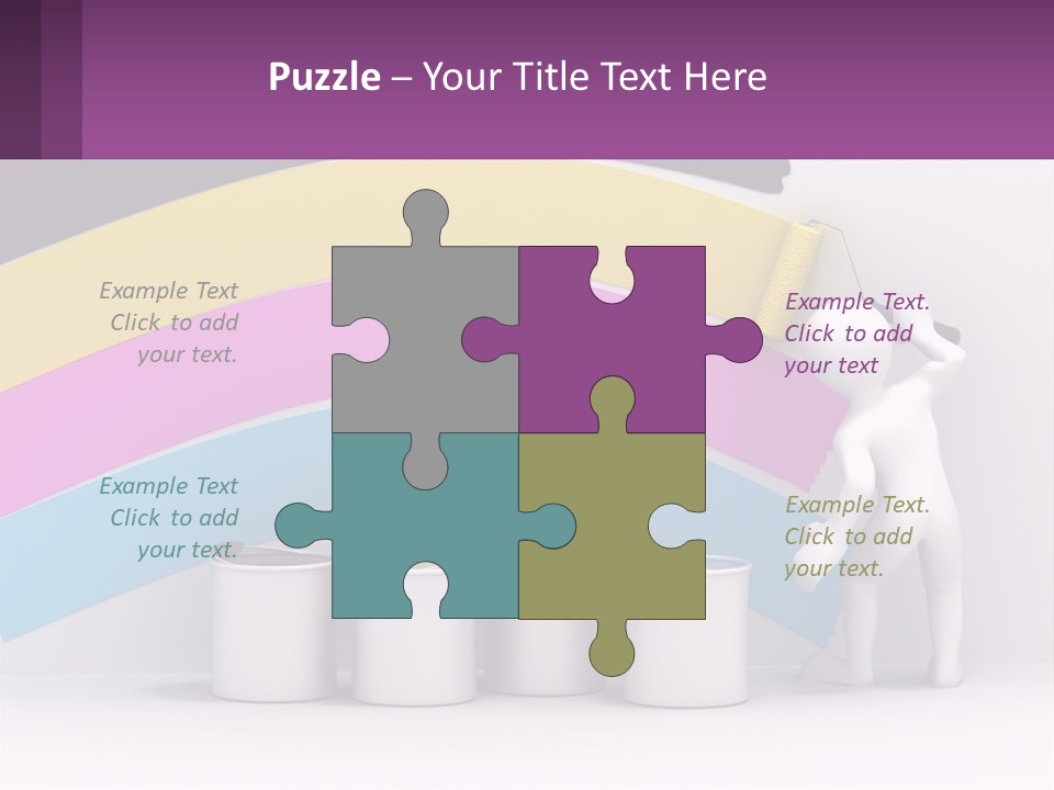 A Person Painting A Rainbow Colored Wall With Paint Rollers PowerPoint Template