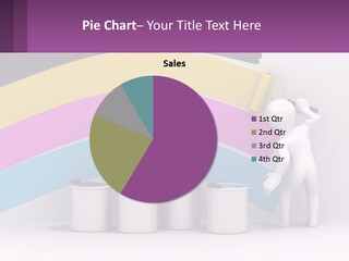 A Person Painting A Rainbow Colored Wall With Paint Rollers PowerPoint Template