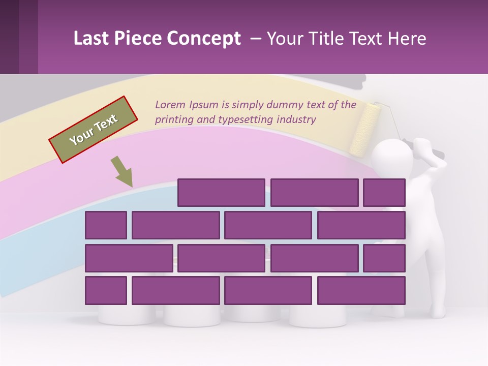 A Person Painting A Rainbow Colored Wall With Paint Rollers PowerPoint Template