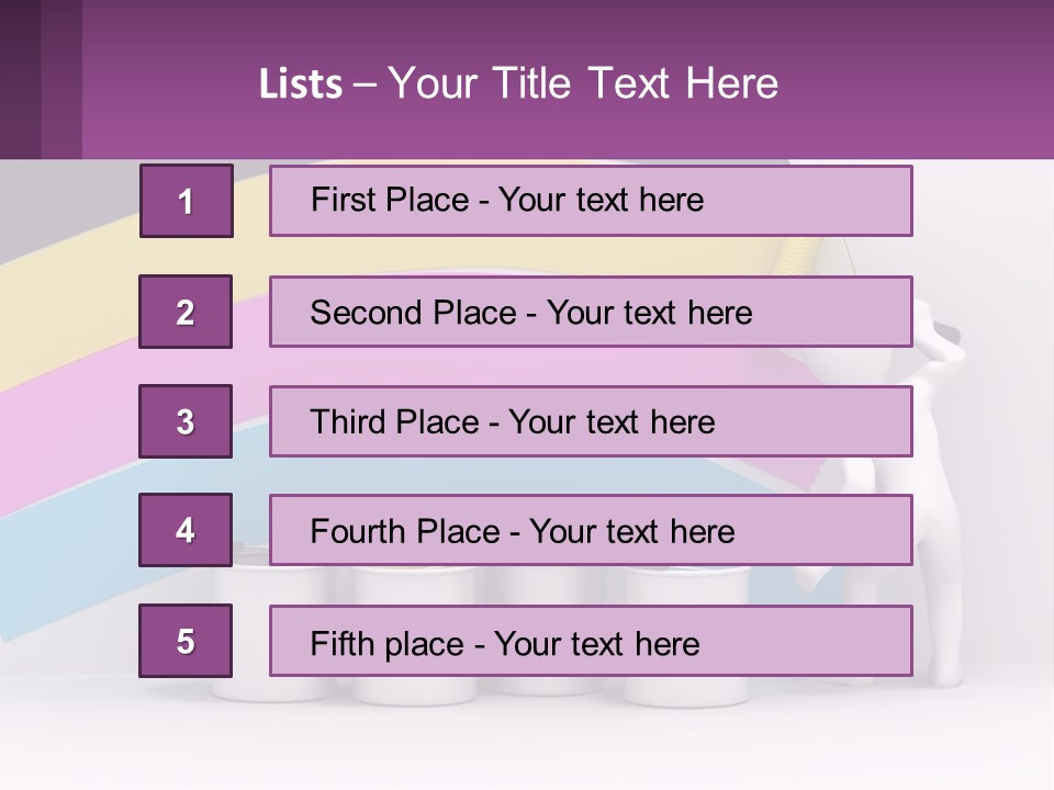 A Person Painting A Rainbow Colored Wall With Paint Rollers PowerPoint Template