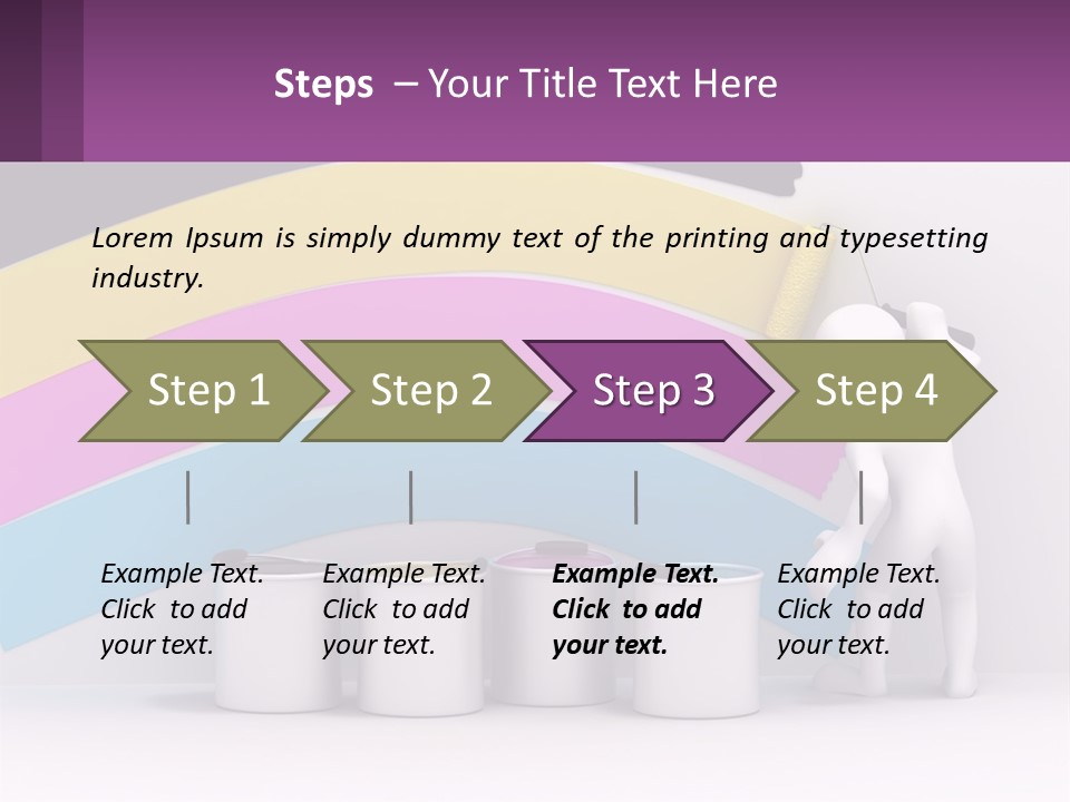 A Person Painting A Rainbow Colored Wall With Paint Rollers PowerPoint Template