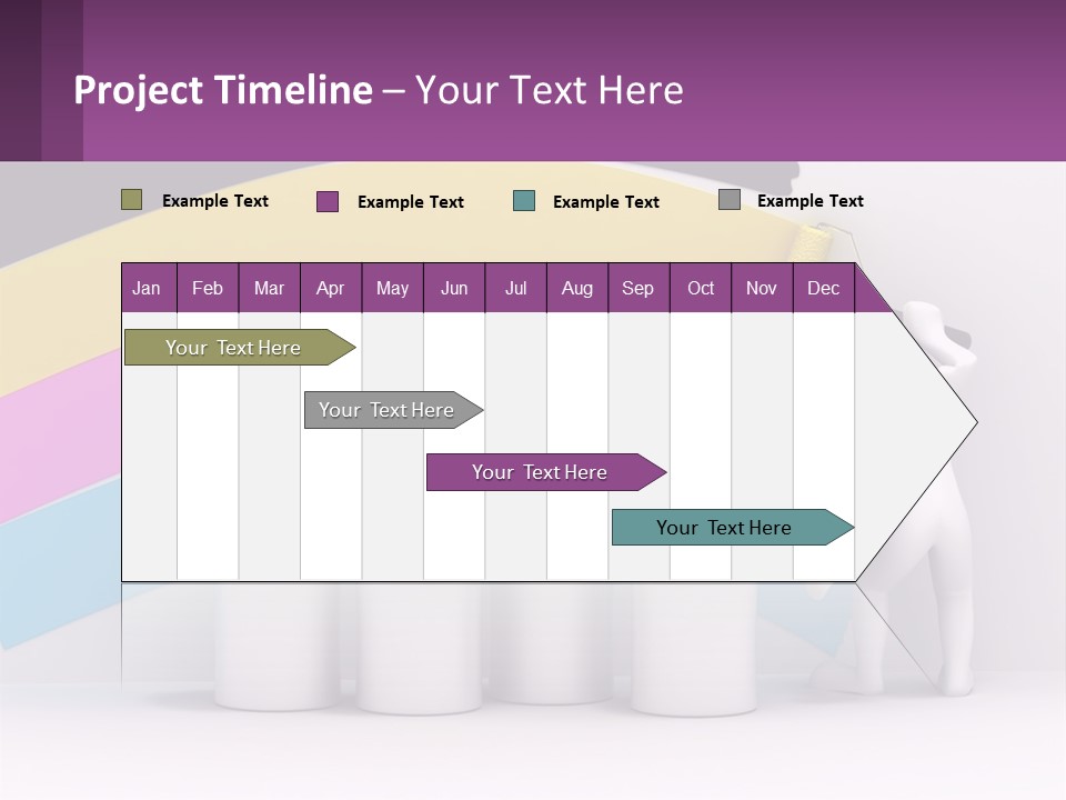 A Person Painting A Rainbow Colored Wall With Paint Rollers PowerPoint Template