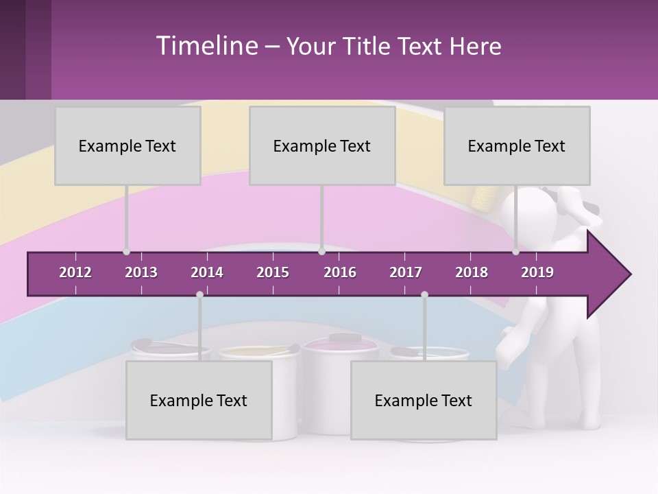 A Person Painting A Rainbow Colored Wall With Paint Rollers PowerPoint Template