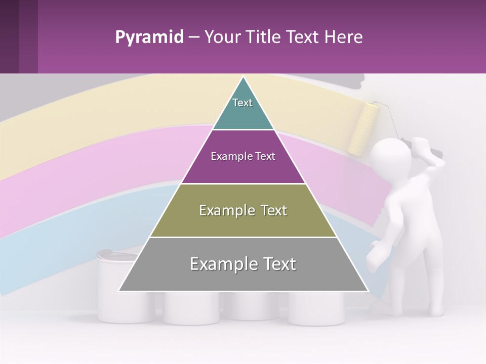 A Person Painting A Rainbow Colored Wall With Paint Rollers PowerPoint Template