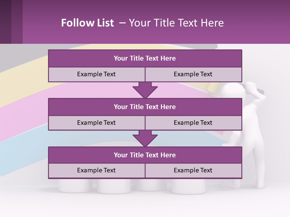 A Person Painting A Rainbow Colored Wall With Paint Rollers PowerPoint Template