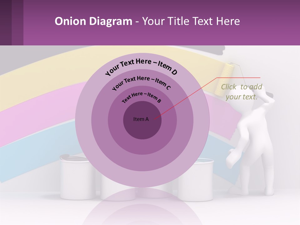 A Person Painting A Rainbow Colored Wall With Paint Rollers PowerPoint Template