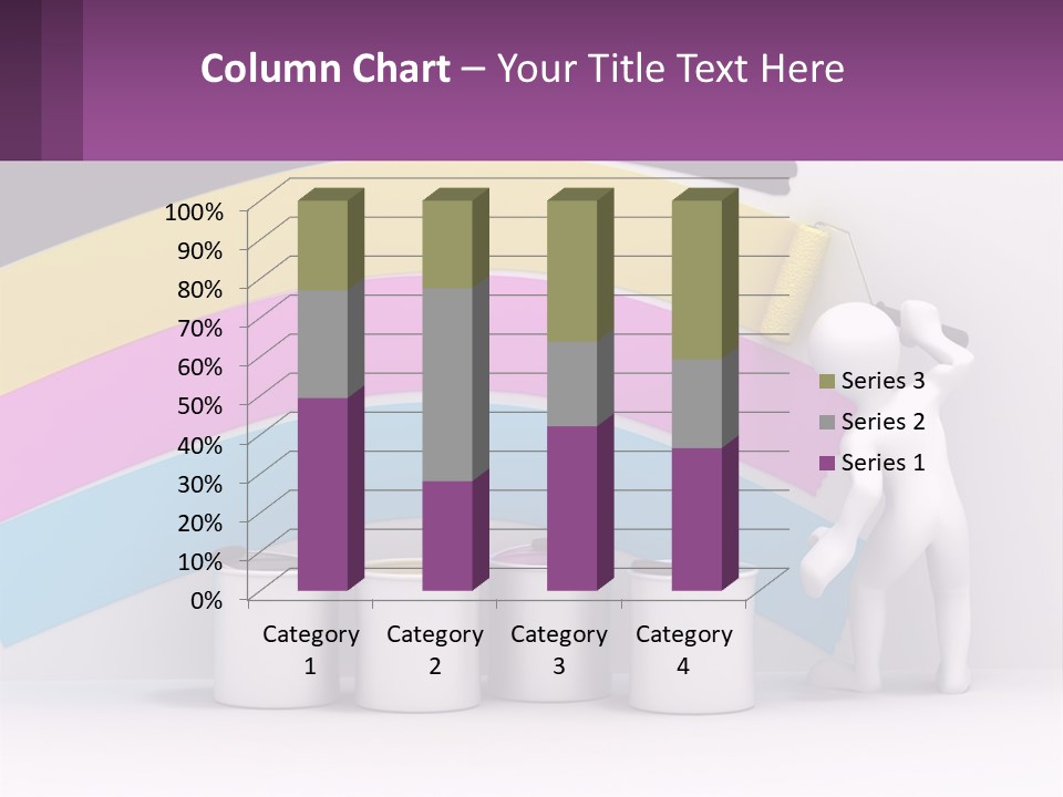 A Person Painting A Rainbow Colored Wall With Paint Rollers PowerPoint Template