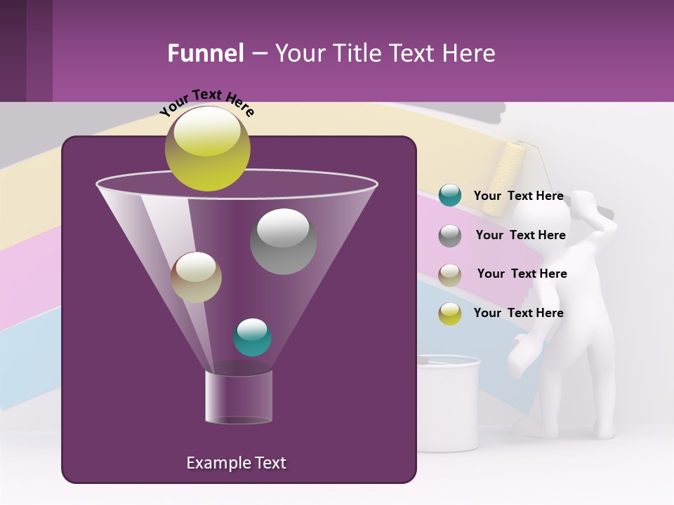 A Person Painting A Rainbow Colored Wall With Paint Rollers PowerPoint Template