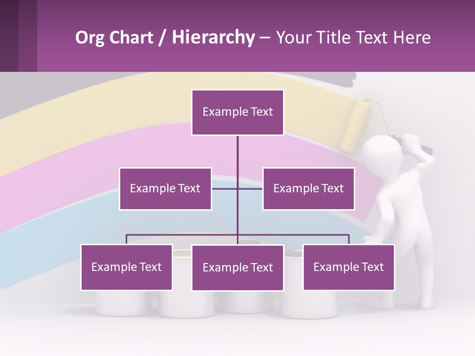 A Person Painting A Rainbow Colored Wall With Paint Rollers PowerPoint Template