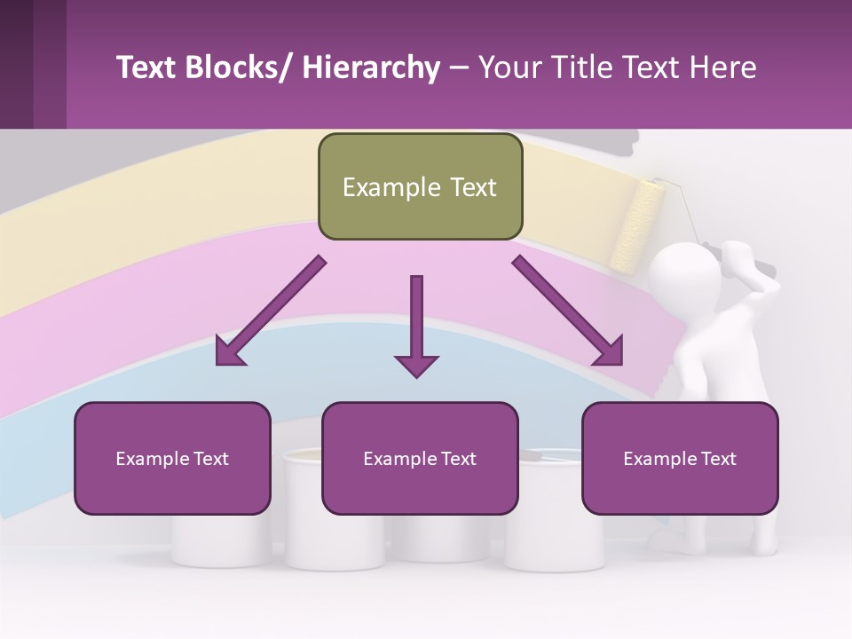 A Person Painting A Rainbow Colored Wall With Paint Rollers PowerPoint Template
